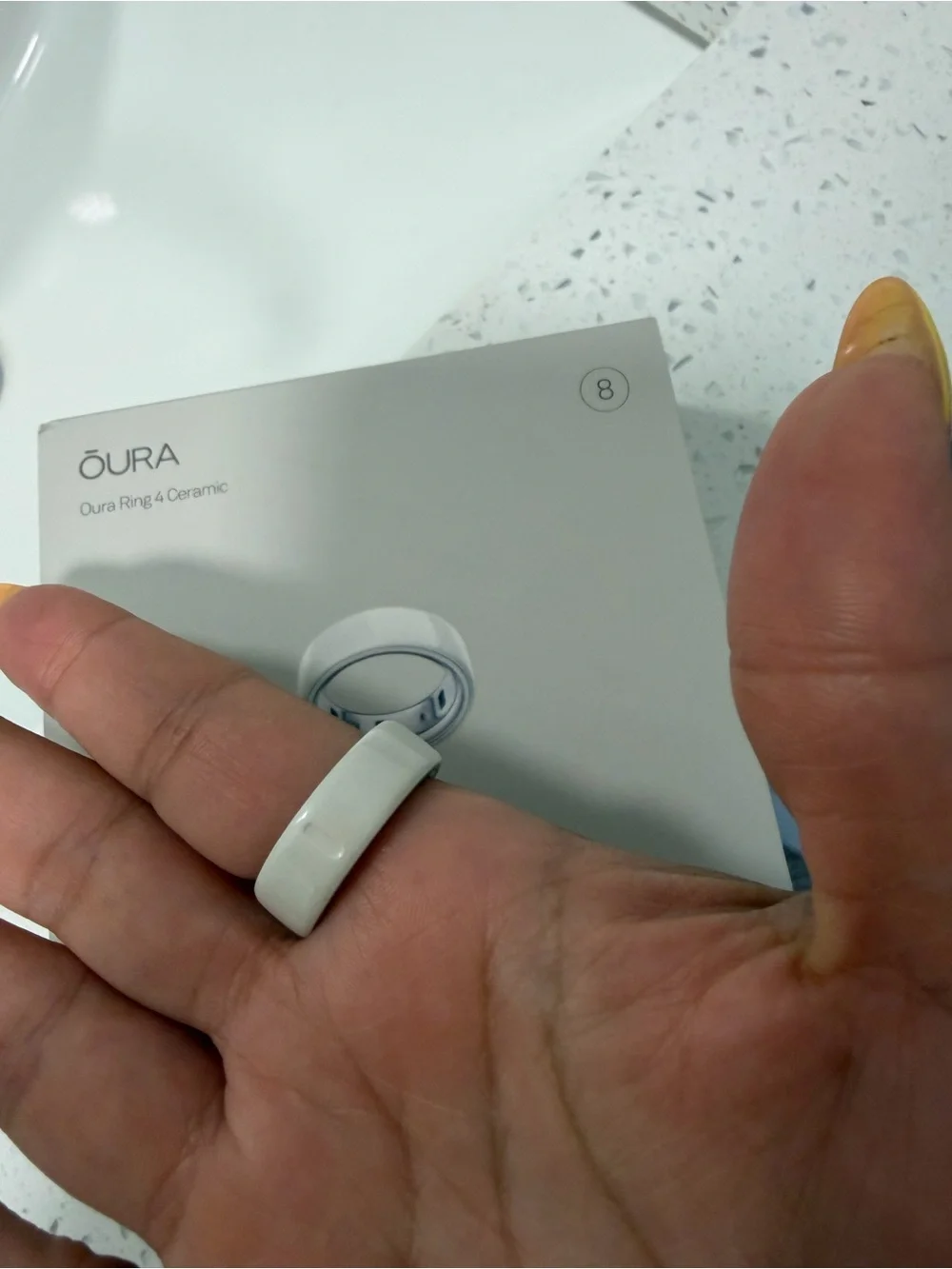 Oura Ceramic Smart Ring in White by Oura